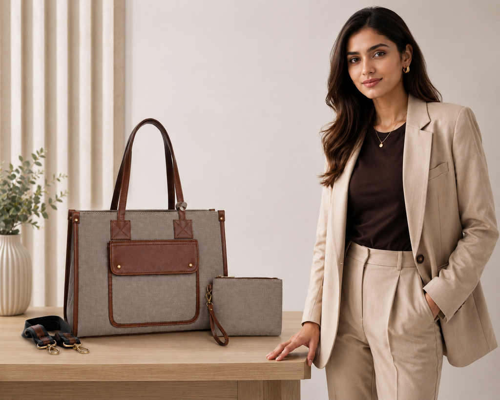 OJAS Executive Tote– Spacious Laptop Tote Bag for Work & Travel