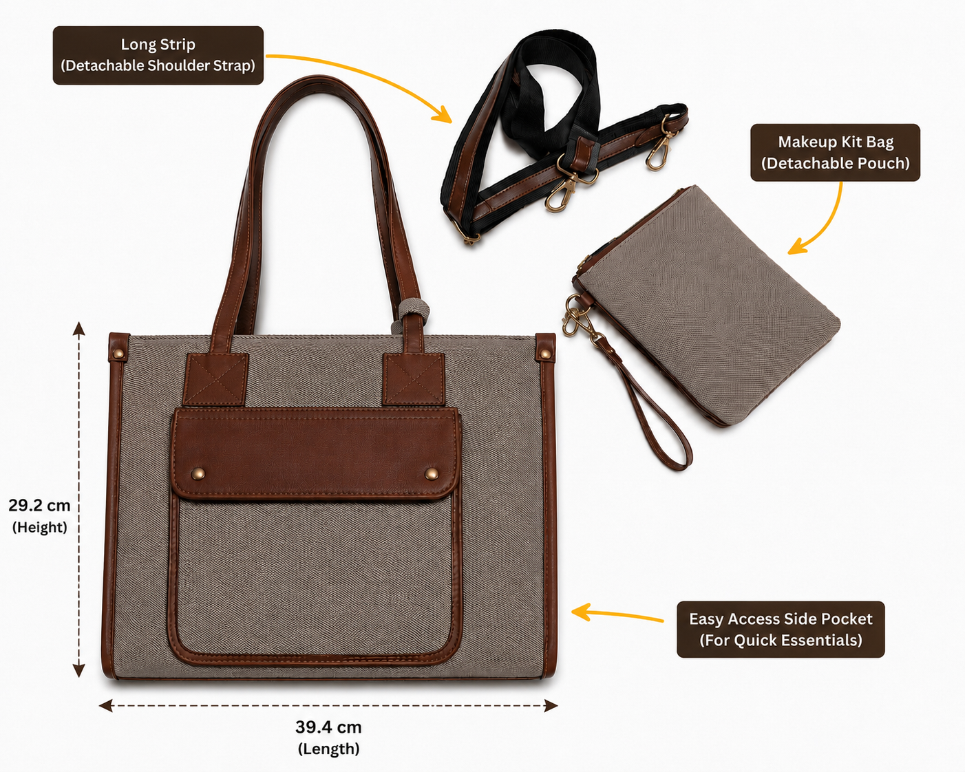 OJAS Executive Tote– Spacious Laptop Tote Bag for Work & Travel